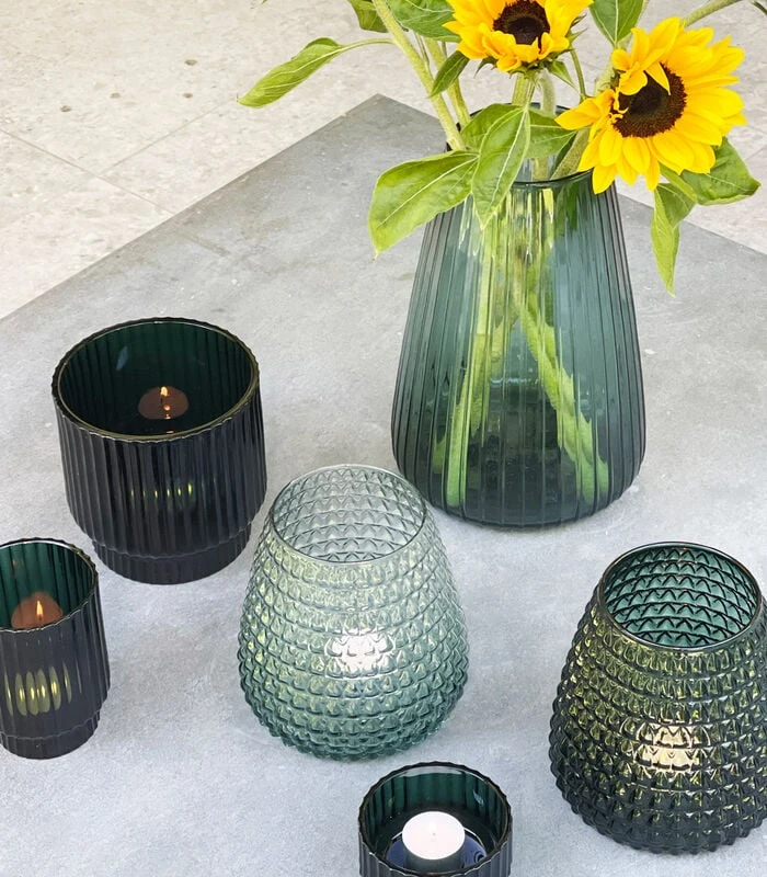 DIM Vaas Stripe Medium Groen 4 DIM Vaas Stripe Medium Groen - Afbeelding 4