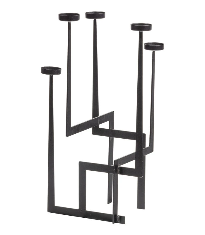 Dash Kandelaar - Metaal - Zwart - 51x30x30 1 Dash Kandelaar - Metaal - Zwart - 51x30x30