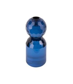 PRESENT TIME Kandelaar Crystal Art - Rond Blauw - Large - 7x7x14,3cm