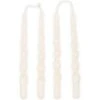 Gedraaide Dinerkaars, Kaarsenset, Swirl Kaars - Twisted Candles - Wit