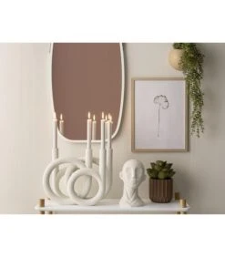 PRESENT TIME Kandelaar Rings - Polyresin - Wit - 38x14,5x30cm -Kaarsen Voor Thuis be13c4d1ad4b473f984b2717b8916bdd