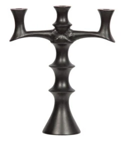 Exclusive Finn Kaarsenstandaard - Metaal - Zwart - 40x34x12