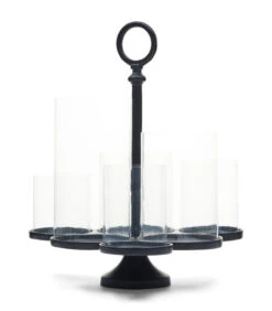 Windlichten Voor Binnen - Lisbon Multiple Hurricane - Zwart - 1 Stuks
