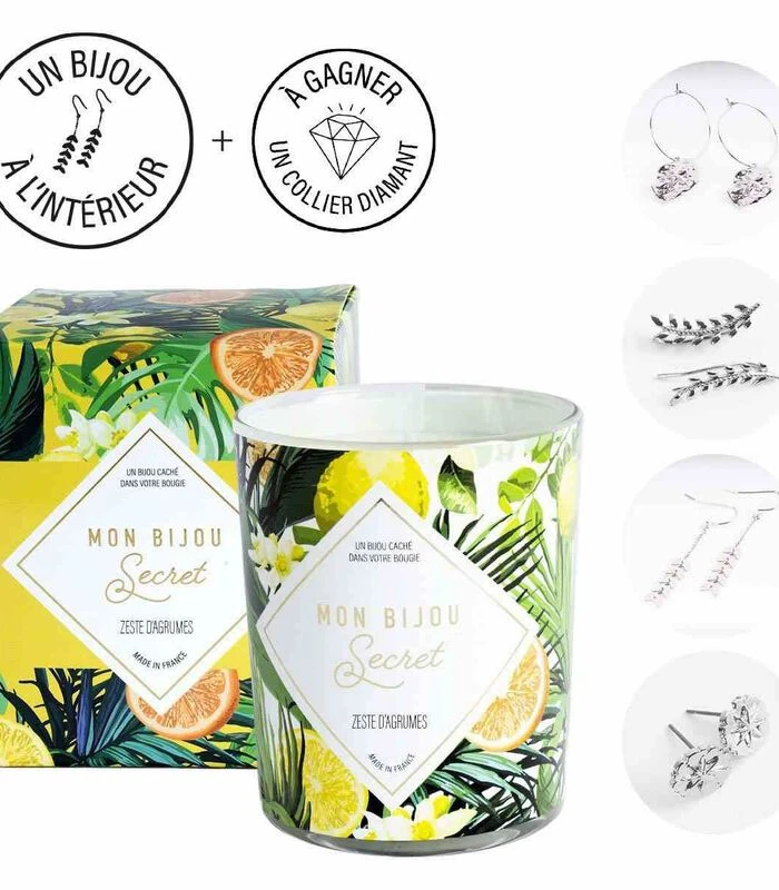 Geurkaars Citrus Met Zilveren Oorbellen 2 Geurkaars Citrus Met Zilveren Oorbellen - Afbeelding 2