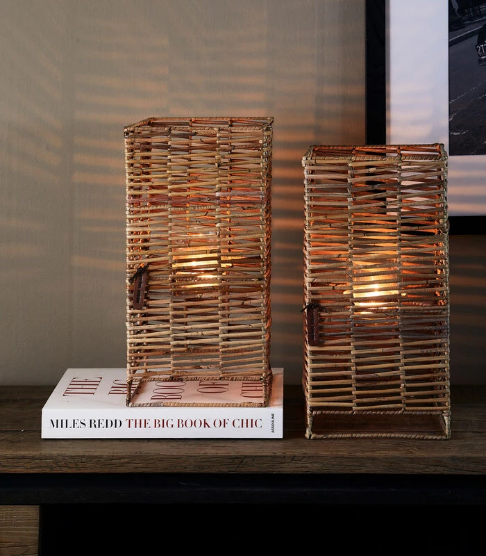 Windlicht Rustic Rattan Plaisance Naturel 2 Windlicht Rustic Rattan Plaisance Naturel - Afbeelding 2