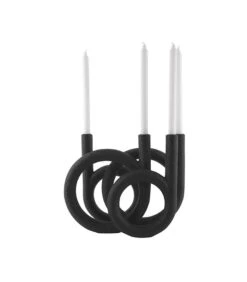PRESENT TIME Kandelaar Rings - Polyresin - Zwart - 38x14,5x30cm -Kaarsen Voor Thuis e9ea3cbeef9a4452bbc0e7e371723ce7