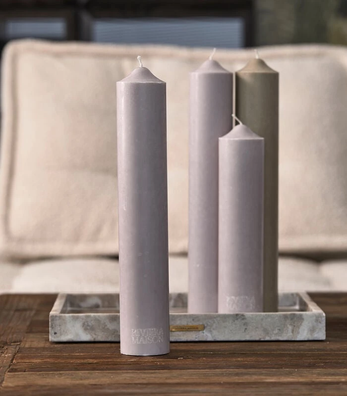 Stompkaars RM Rustic Grijs - 7x40 Cm 2 Stompkaars RM Rustic Grijs - 7x40 Cm - Afbeelding 2